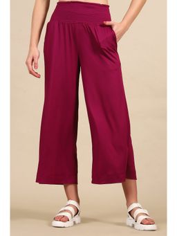 Elleven - Womens Deep Purple Smoked High Waisted Pants
