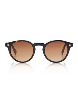 Shisen Fox - Unisex Arias Miyoko Acetate Brown Round Uv Coating Full Rim Sunglass-Asg19 (49)