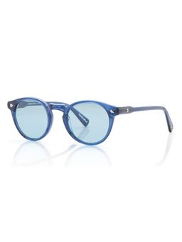 Shisen Fox - Unisex Arias Miyoko Acetate Blue Round Uv Coating Full Rim Sunglass-Asg21 (49)