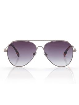 Shisen Fox - Unisex Arias Daitan Steel Purple Aviator Uv Coating Full Rim Sunglass-Asg26 (58)