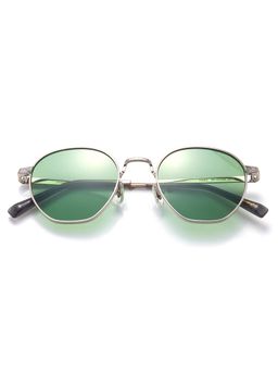 Shisen Fox - Unisex Arias Tora Steel Green Irregular Uv Coating Full Rim Sunglass-Asg36 (50)