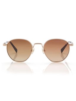 Shisen Fox - Unisex Arias Tora Steel Brown Irregular Uv Coating Full Rim Sunglass-Asg38 (50)