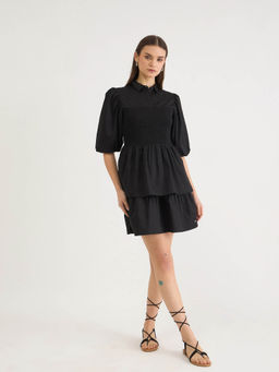 ELLE - Women Black Solid Mini Dress