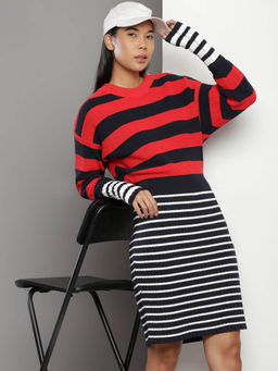 Tommy Hilfiger - Women Red Stripes Mini Dress