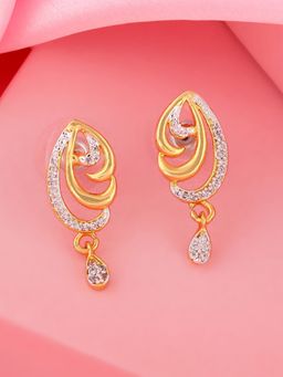 Estele - Gold and Rhodium Plated CZ Drop Earrings for Women