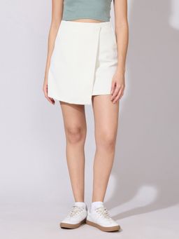 SHOWOFF - Edition Women's White Wrap Mini Skirt