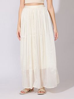 SHOWOFF - Edition Women's Cream Shimmer Maxi Skirt