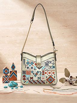 ESBEDA - Gold Boho Embroidered Sling Bag (M)
