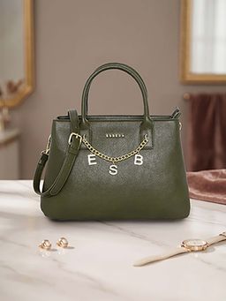 ESBEDA - Olive Charm Letter Design Handbag with Detachable Strap (M)