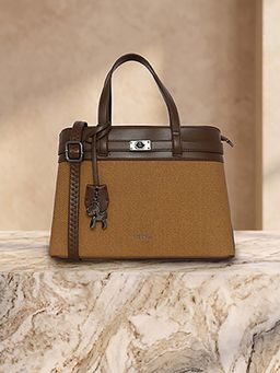 ESBEDA - Brown Colorblock Highland Twill Handbag (M)