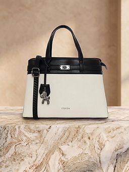ESBEDA - White Colorblock Highland Twill Handbag (M)