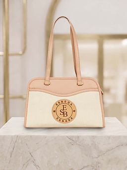 ESBEDA - Peach Colorblock Crest Wave Structured Handbag (M)