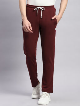 Rock.it - From House of Mens Maroon Solid Cotton Blend Trackpant