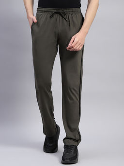 Monte Carlo - Mens Olive Solid Regular Fit Lower