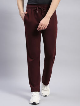 Monte Carlo - Mens Wine Solid Regular Fit Lower