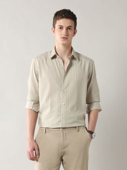 Arrow Newyork - Beige Men's Manhattan Slim Fit Twill Shirt