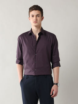 Arrow Newyork - Purple Men's Brooklyn Slim Fit Twill Shirt