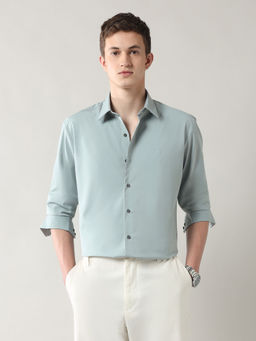 Arrow Newyork - Green Men's Manhattan Slim Fit Twill Shirt