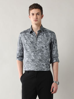 Arrow Newyork - Grey Men's Manhattan Slim Fit Satin Shirt
