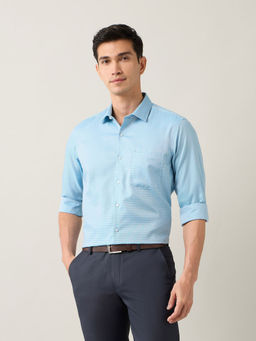 Arrow - Blue Men's Dobby Auto Press Shirt