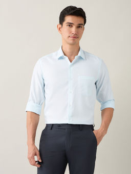 Arrow - Blue Men's Dobby Auto Press Shirt