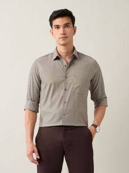 Arrow - Brown Men's Liberty Regular Fit Auto Press Shirt