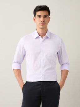 Arrow - Lavender Men's Micro Checked Pure Cotton Shirt