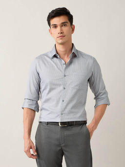 Arrow - Grey Men's Manhattan Slim Fit Micro Checked Shirt