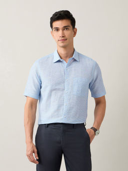 Arrow - Blue Men's Liberty Regular Fit Textured Pattern Shirt