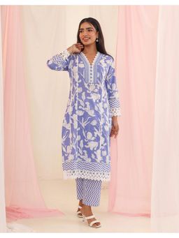 STUDIO MISRI - Purple Floral Printed Kurta and Pant