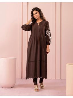 STUDIO MISRI - Brown Embroidered Kurta and Pant
