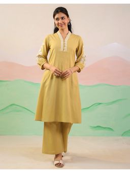 STUDIO MISRI - Green Embroidered Kurta and Palazzo
