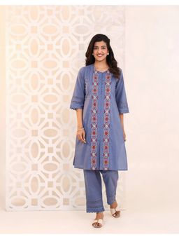 STUDIO MISRI - Blue Embroidered Kurta and Pant