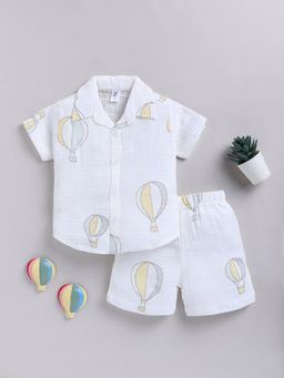 Clt.s - White Graphic Cotton Shirt with Shorts
