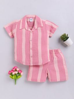 Clt.s - Pink Striped Cotton Shirt with Shorts