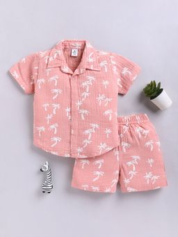 Clt.s - Pink Tropical Cotton Shirt with Shorts