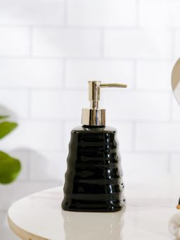 Nestasia - Abstract Pattern Ceramic Dispenser Bottle with Nozzle, Black, 150ml