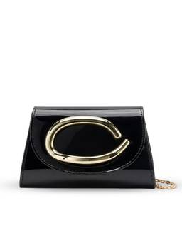 Lino Perros - Texas Ellipse Black Clutch with Detachable Strap