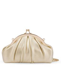 Lino Perros - Texas Tara Light Gold Clutch with Detachable Strap
