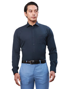 Park Avenue - Slim Fit Solid Dark Blue Shirt