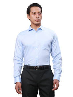 Park Avenue - Slim Fit Textured Light Blue Shirt