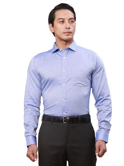 Park Avenue - Slim Fit Textured Light Blue Shirt