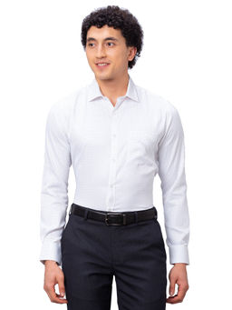 Park Avenue - Slim Fit Printed White Shirt