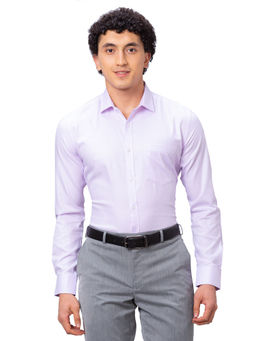 Park Avenue - Slim Fit Textured Light Purple Shirt