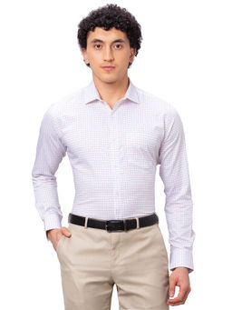 Park Avenue - Slim Fit Checkered Medium Red Shirt
