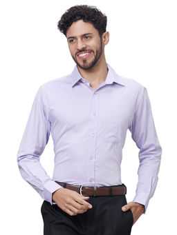 Raymond - Slim Fit Textured Medium Purple Shirt