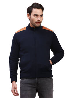 Parx - Regular Fit Solid Dark Blue Jacket