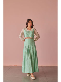 The Yellow Bow - Opal Aura Cotton Modal Blue Co-Ord (Set of 2)