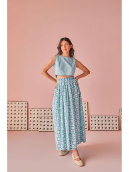 The Yellow Bow - Frosted Cotton Modal Blue Co-Ord (Set of 2)