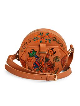 RASHKI - Terra Cat Art Women's Handpainted Sling Bag